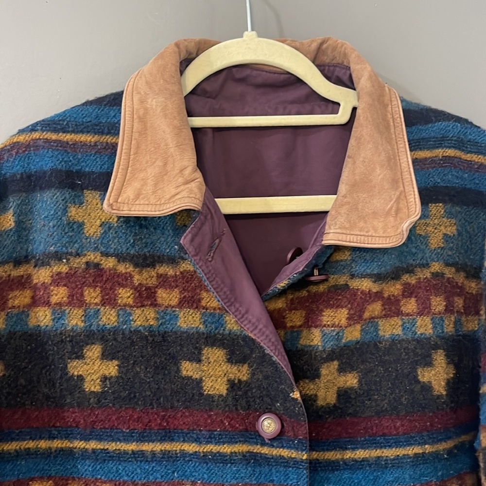 Vintage reversible Aztec Patterned Wool Jacket - image 4
